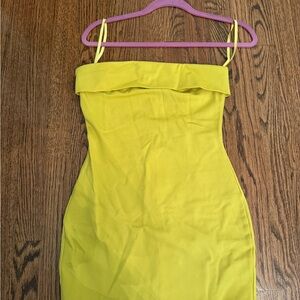 Elegant Yellow Strapless Dress